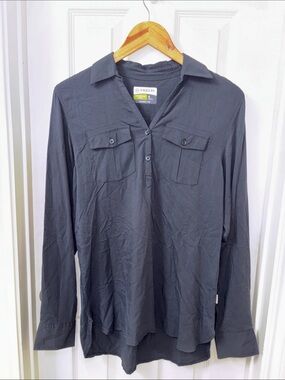 Magellan Outdoors Charcoal V-Neck Casual Shirt